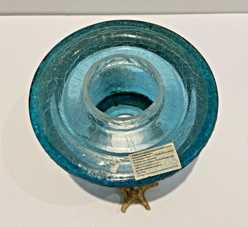 YANKEE CANDLE Large Jar Turquoise Mosaic Seashell Candle Plate Crackle Shade NEW - Picture 7 of 7