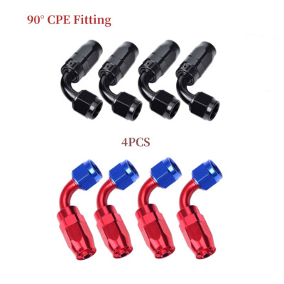4pcs 4/6/8/10/12 AN 90 Degree Swivel Hose End Fitting Adaptor For CPE Fuel Hose
