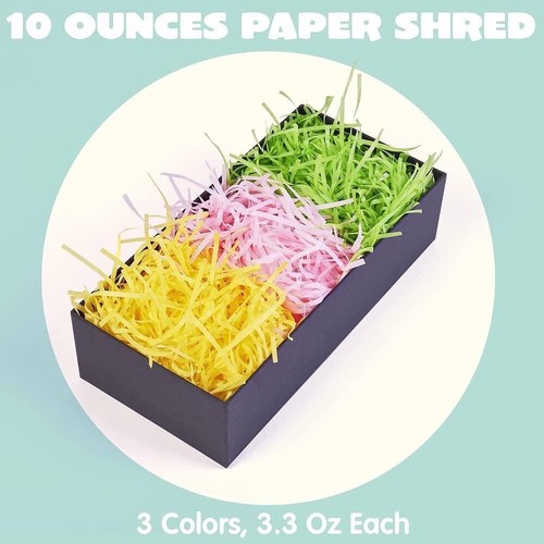 Shredded Paper Easter Grass Basket Filler Color Green Yellow Pink Lot Of Three 3 - Picture 13 of 24