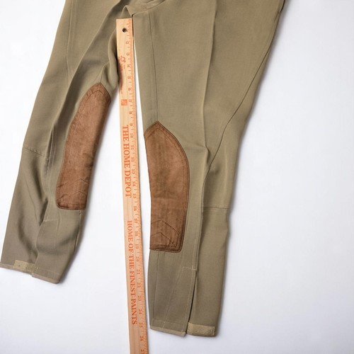Tailored Sportsman Khaki Riding Breeches Sz 28 32" Suede Jodhpurs Equestrian - Picture 5 of 6