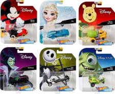 Walt Disney Character Cars 6 Autos Mickey Elsa Winnie 1:64 Hot Wheels DMH73