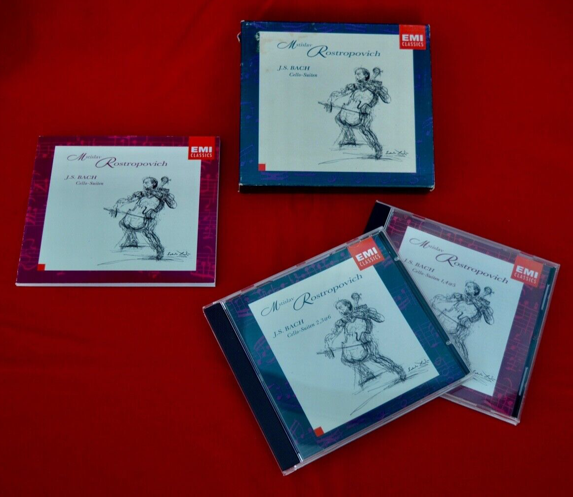 EMI CLASSICS:   Mstislav Rostropovich :  J S Bach Cello Suites - 2 CD SET!