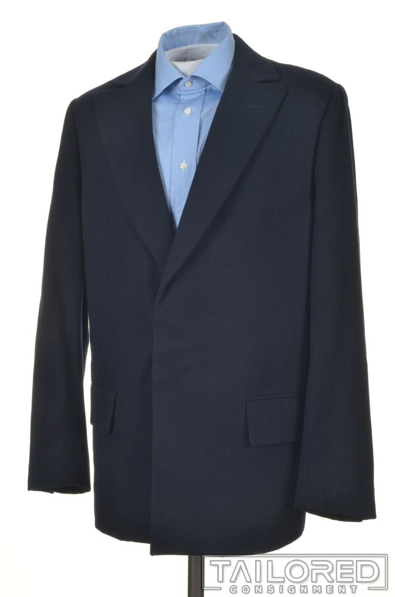 Veste Sport Bill Blass En Laine 100% - Bleu Marine, 2 Boutons, Taille 38S Court, Occasion Très Bon état