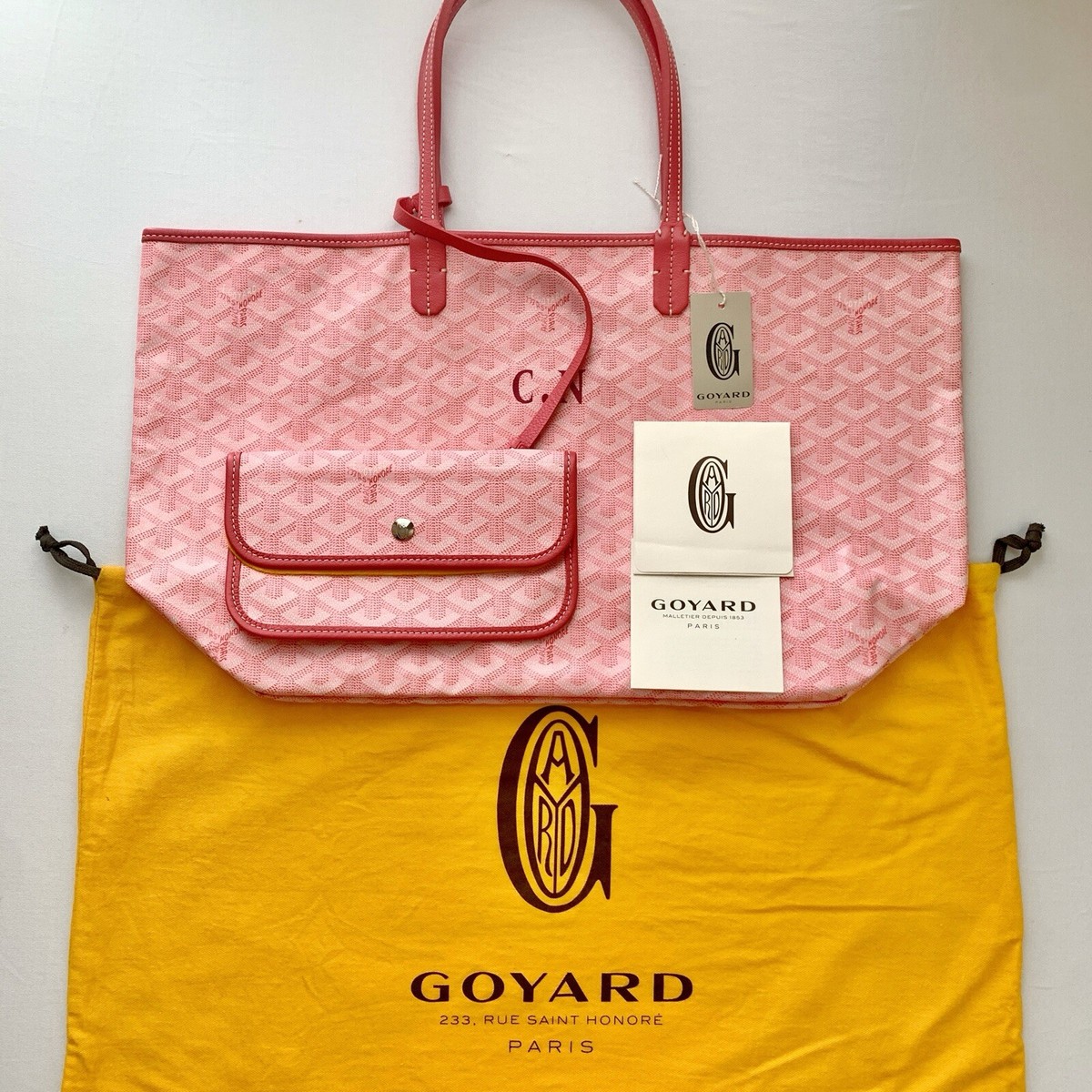 【希少】GOYARD SAINT LOUIS PM POUCH PINK NEW AUTH GOYARD SAINT LOUIS PM Rose Pink Tote Bag LIMITED🔥 RARE