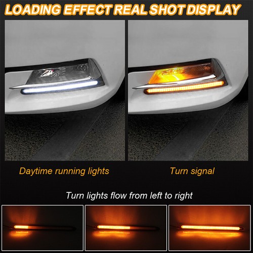 2x 24cm Daytime Running Light DRL Car Strip Indicator LED Turn Signal Switchback - Picture 9 of 10
