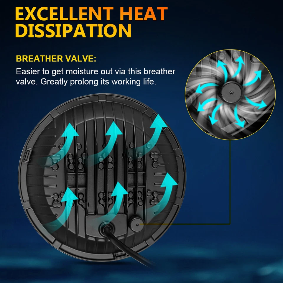 Для Suzuki Samurai SJ410 7 дюймов светодиодные круглые фары пара дневных ходовых огней дальний/ближний свет - Изображение 2 из 4