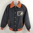 NHL Philadelphia Flyer Hockey Vintage 1980s Snap-Up Jacket Men's Medium