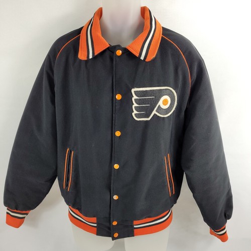 NHL Philadelphia Flyer Hockey Vintage 1980s Snap-Up Jacket Men's Medium