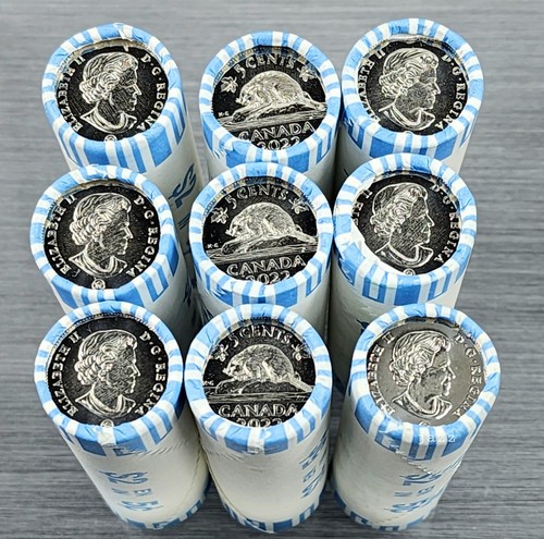 2022 Canadian 5c Five Cents Canada Beaver Nickel Coin Mint Roll UNC - Picture 2 of 4