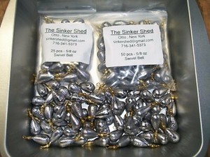 5//8 oz pivotant Bell//BASS CASTING Sinkers-Quantité de 12//25//50//100 Free Ship
