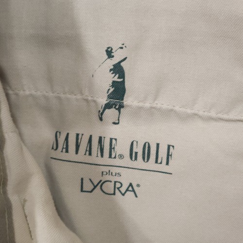 Savane Mens Golf Sage Green Pleated Stretch Khakis Size 36x30 - Picture 3 of 11