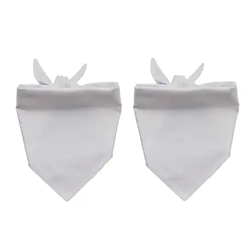 Plain white top dog bandana