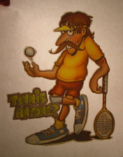 TENNIS ANYONE VINTAGE 1970's SPORTS IRON ON TRANSFER -NICE B-21