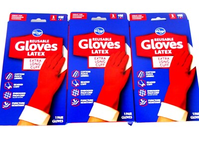 PAIRS MEDIUM Comfort REUSABLE Gloves EXTRA LONG CUFF