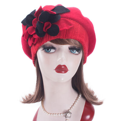 Women Wool Bow Loretta Beret Floral Winter Basque French  display picture 3