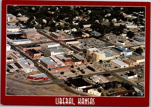 Liberal, Kansas Aerial View KS Continental Postcard