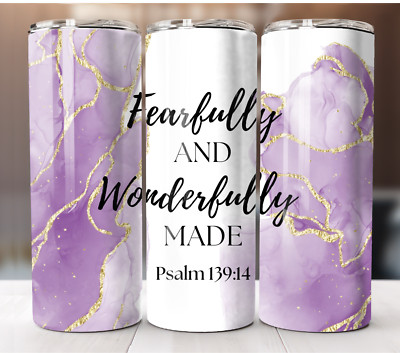 20oz Stainless Steel Insulated Tumbler Psalm 139:14  - Christian Gift