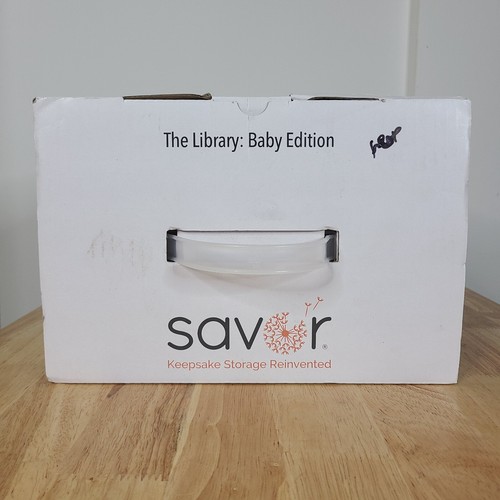 SAVOR Keepsake Storage Box Set The Library Baby Edition Gray White Vault *READ* - Picture 10 of 22
