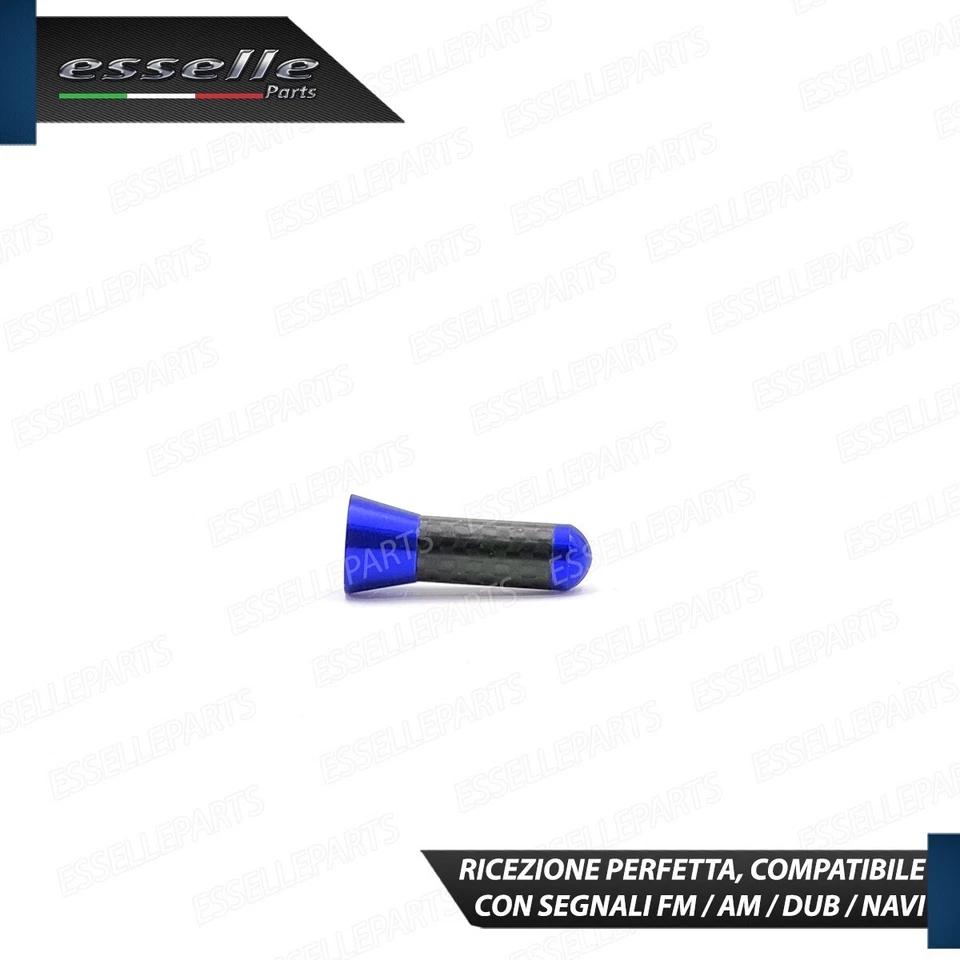 ANTENNA CORTA 3,5 CM BLU FINITURA CARBONIO PER LAND ROVER FREELANDER - Immagine 4 di 4