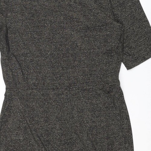 Oasis Womens Grey Polyester Blend Pencil Dress Size L V-Neck - Picture 4 of 10