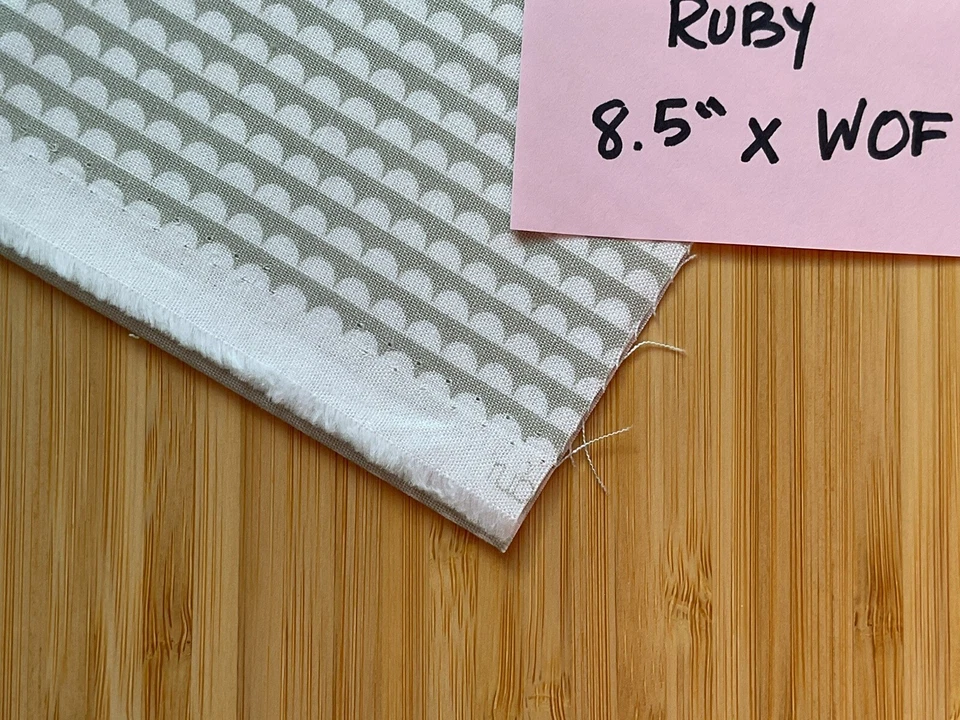 Bonnie & Camille Fabric RUBY Gray And White Scallops 8.5”xWOF - Image 2 of 2