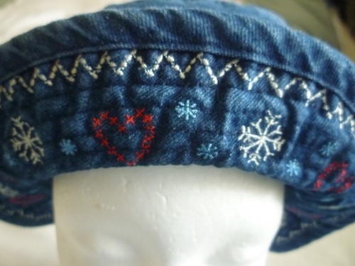 NWT Vtg 90s Old Navy Kids Bucket Hat Girls M Embroidered Hearts,Stars,Snowflakes - Picture 10 of 10