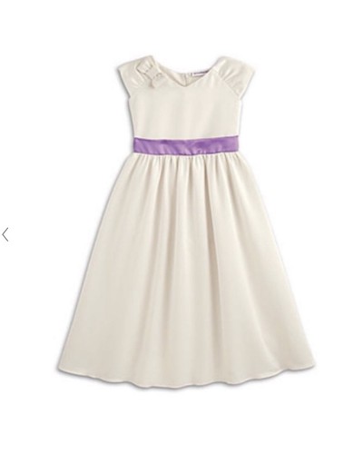 AG American Girl Fancy Easter Wedding Flower Occasion Dress Ivory Gown Size 7 - Picture 3 of 4
