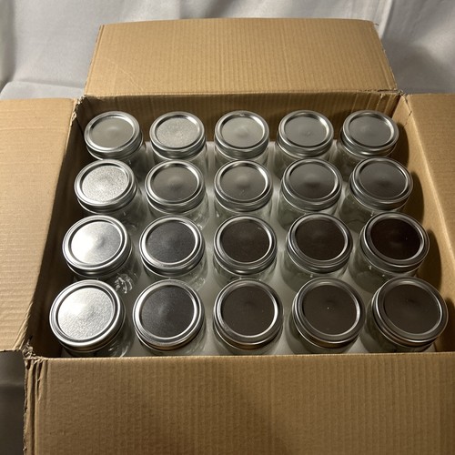 20 Pack 350 ml 12 oz Glass Mason Jars With Smooth Silver Lids - Picture 7 of 7