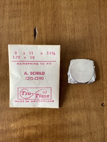 Vintage Mainspring for A. Schild 1215-1290 Tru-Time 8x11x11 1/2 NOS - Picture 1 of 2