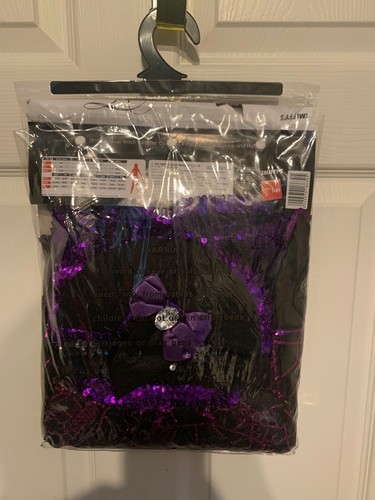 NWOT Fever Sexy Witch Glimmer Costume Glitter Sequins Adult Sz S 6-8 US Purple - Picture 6 of 6