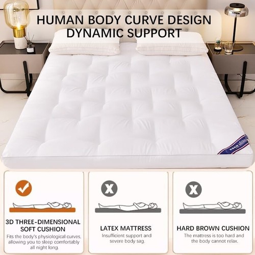 Futon Mattress Japanese Tatami Mat Sleeping Pad Foldable Roll Up Boys Girls - Picture 6 of 8