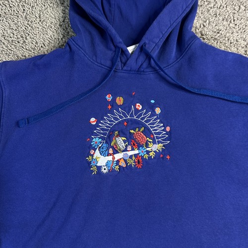 Sudadera con capucha Nike Club polar para hombre L azul tortuga espacio exterior bordada* - Imagen 3 de 15