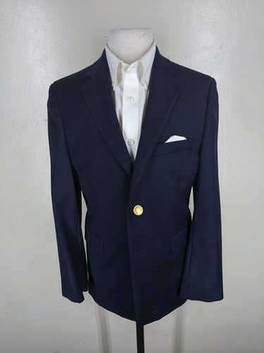 Boys Joseph Abboud 100% Wool Blue Blazer 2 Btn Center Vent 13 Reg - Picture 2 of 6