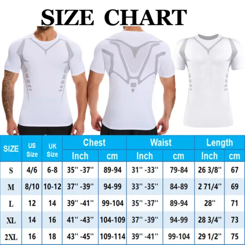 Camisa de compresión para hombre capa base torso deportivo manga corta gimnasio seco rápido camiseta - Imagen 25 de 26