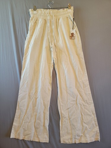Sincerely Jules Linen Blend Paperboy Pants Size Medium Off White NWT