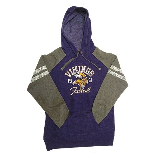 New NFL Womens Minnesota Vikings Hoody Sweatshirt Small Purple Distressed Hoodie - 第 1/1 張圖片