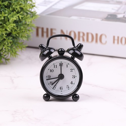 Classic Bell Mini Alarm Clock Quartz Movement Bedside Night Analog Clock New - Zdjęcie 5 z 12