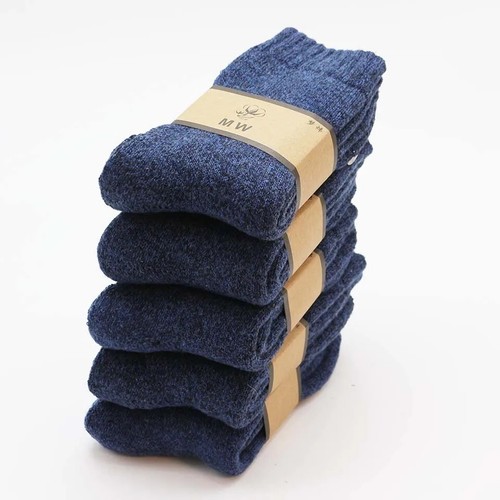 Mens Merino Wool Socks Super Thick Warm High Quality Retro Snow Winter - Picture 5 of 21