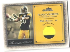 2004 Fleer Showcase Plaxico Burress #SG-PB Grace Duel Color! Game-Used Material