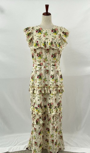 DAMARIS BAILEY Sz XL Floral Tiered Ruffle Maxi Rosita Dress