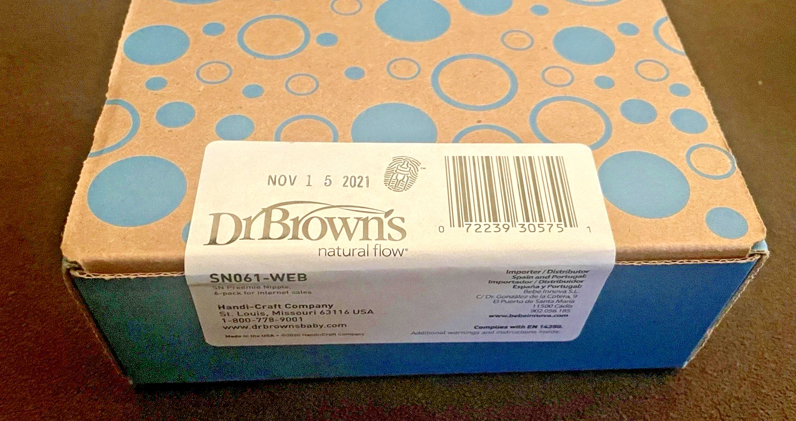 Dr Brown's Anti-Colic Nipple 6-Pack SN Preemie 6 Pk Nipples NEW IN SEALED BOX