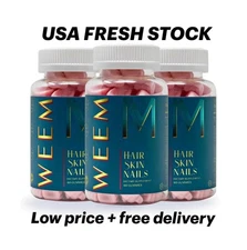 WEEM Hair Skin and Nails Gummies, Healthy Hair- Pack of 3. EXP 03/2027 FREE SHIP