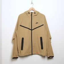 NIKE Tech Woven Full Zip Hooded Jacket Men's Brown SIZE S