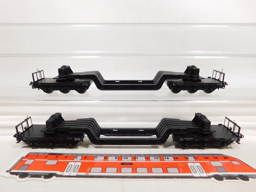 Märklin H0 AC 2x 4917 Tiefladewagen OHNE LADEGUT SSI 52 DB Bausatz #DX976-1 | Zustand: Gebraucht