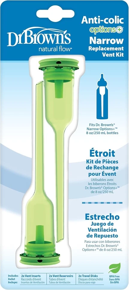 Opciones Dr. Brown's sin BPA + Kit de repuesto - 2 insertos de ventilación y accesorios Foto 3 de 3