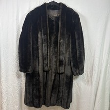 Vintage Hillmoor New York Faux Fur Coat Brown Long Winter Dressy Womens warm