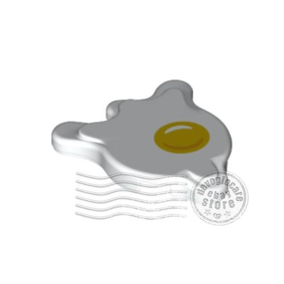 1x LEGO 80677pb01 Tile Decorated with Egg Yolk 2x2 White | 6384867