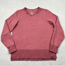 LL Bean Sweatshirt Womens Medium Pink Heather French Terry Thumbhole Top 510661