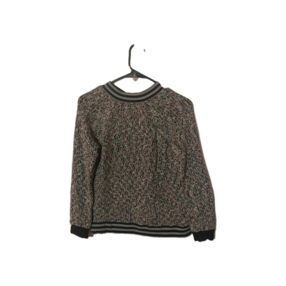 BUCKLE BKE 勃艮第缎面针织毛衣校队开衫夹克 L — 第 3/4 张图片