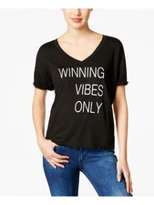 THE ORIGINAL RETRO BRAND Womens Graphic Short Sleeve V Neck T-Shirt